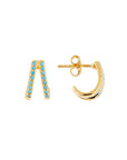 FAIRLEY | TURQUOISE TWIN PAVE HUGGIES
