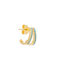 FAIRLEY | TURQUOISE TWIN PAVE HUGGIES