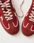 ALOHAS | RIFE SHEEN RED LEATHER SNEAKERS