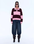 ENA PELLY | MIKAELA KNIT SWEATER - CHERRY STRIPE
