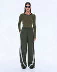 ENA PELLY | VALENTINA STRIPE PANT - OLIVE