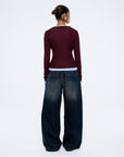 ENA PELLY | BLAIR LONG SLEEVE TOP - DEEP CHERRY RED