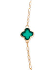 FAIRLEY | GREEN AGATE CLOVER NECKLACE