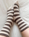 LE BON SHOPPE | WALLY SOCKS - WIDE BROWN STRIPE