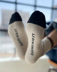 LE BON SHOPPE | COLOR BLOCK GIRLFRIEND SOCKS | BLACK / COFFEE -