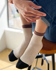 LE BON SHOPPE | COLOR BLOCK GIRLFRIEND SOCKS | BLACK / COFFEE -