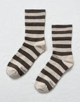 LE BON SHOPPE | WALLY SOCKS - WIDE BROWN STRIPE