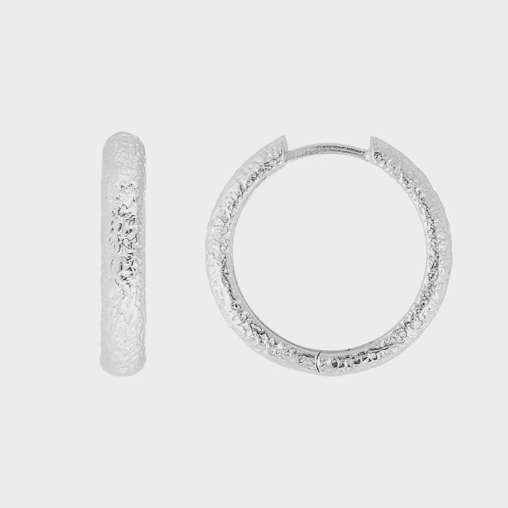 FAIRLEY | ANTIQUE MAXI HOOPS - SILVER