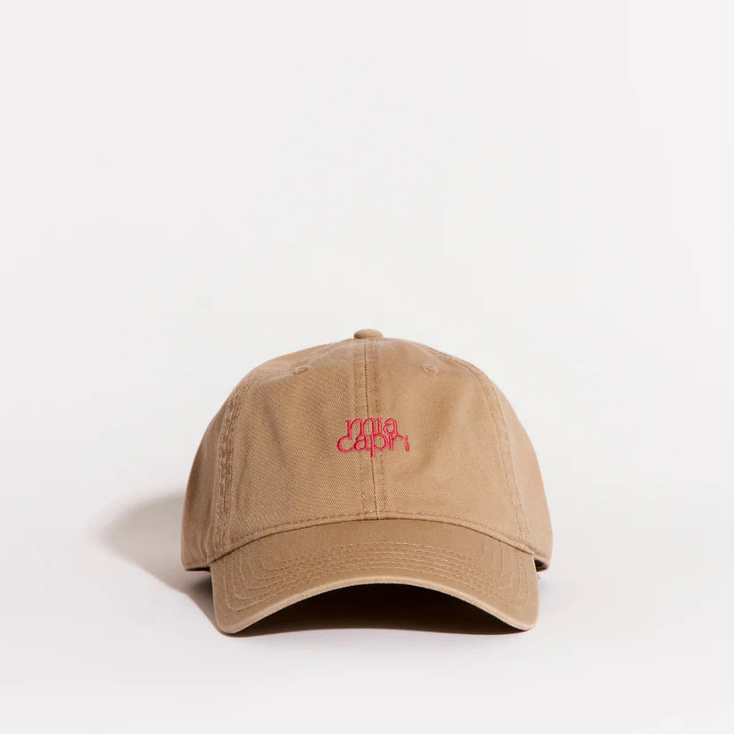 MIA CAPRI | EMBROIDERED CAP - BEIGE