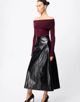 MOSSMAN | MAINE OFF SHOULDER TOP - CHERRY LACQUER