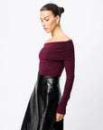 MOSSMAN | MAINE OFF SHOULDER TOP - CHERRY LACQUER