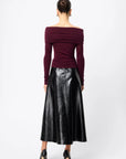 MOSSMAN | MAINE OFF SHOULDER TOP - CHERRY LACQUER