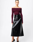 MOSSMAN | MAINE OFF SHOULDER TOP - CHERRY LACQUER