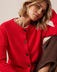 CERES LIFE | NELLY LONG SLEEVE CARDI - FIERY RED