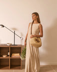 NIM | LEATHER TRIMMED RAFFIA BB