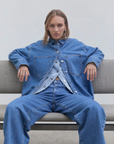 NUDE LUCY | ORGANIC DENIM OVERSHIRT - ROYAL BLUE