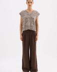 NUDE LUCY | MILA KNIT VEST - WALNUT SPECKLE