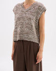 NUDE LUCY | MILA KNIT VEST - WALNUT SPECKLE