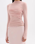 NUDE LUCY | ASTER L/S MESH TOP - BLUSH