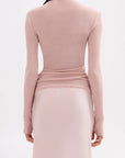 NUDE LUCY | ASTER L/S MESH TOP - BLUSH
