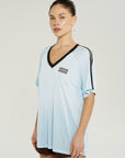 SUMMI SUMMI | V NECK JERSEY TEE - ICE BLUE