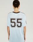 SUMMI SUMMI | V NECK JERSEY TEE - ICE BLUE
