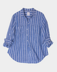 HUT | THE BOYFRIEND LINEN SHIRT - MARINE STRIPE