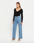 KIVARI | TALLULAH V NECK TOP - BLACK
