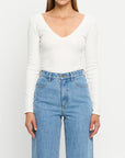 KIVARI | TALLULAH V NECK TOP - IVORY