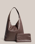 VESTIRSI | SCARLETT 2.0 - DARK CHOC CHOCOLATE LEATHER HOBO