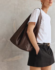 VESTIRSI | SCARLETT 2.0 - DARK CHOC CHOCOLATE LEATHER HOBO