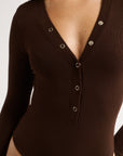 PRIMI | NORA LONG SLEEVE BODYSUIT - COCOA