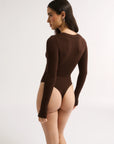PRIMI | NORA LONG SLEEVE BODYSUIT - COCOA