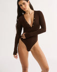 PRIMI | NORA LONG SLEEVE BODYSUIT - COCOA