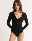 PRIMI | NOLA HENLEY L/S BODYSUIT - BLACK