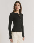 PRIMI | CARINA HENLEY L/S - BLACK