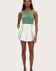 ZULU & ZEPHYR | COTTON LINEN SHORT - GREEN STRIPE