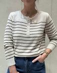 LITTLE LIES | GIA KNIT - CHOCOLATE STRIPE