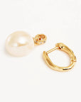 BY CHARLOTTE | EMBRACE STILLNESS PEARL HOOPS - GOLD