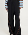 ENA PELLY | VALENTINA STRIPE PANT - BLACK / BROWN