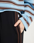 ENA PELLY | VALENTINA STRIPE PANT - BLACK / BROWN