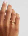 BY CHARLOTTE | GOLD CRYSTAL LOTUS HEART PADLOCK RING