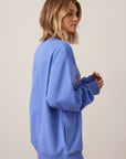 CERES LIFE | ISLA OVERSIZED SLOUCY CREW - VINTAGE BLUE / PINK CLAY