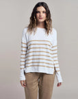 LITTLE LIES | BOBBIE TOP - WHITE / CAMEL