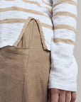 LITTLE LIES | BOBBIE TOP - WHITE / CAMEL