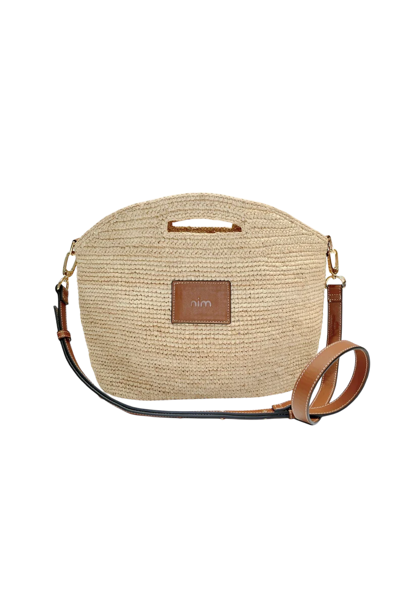 NIM | LEATHER TRIMMED RAFFIA BB