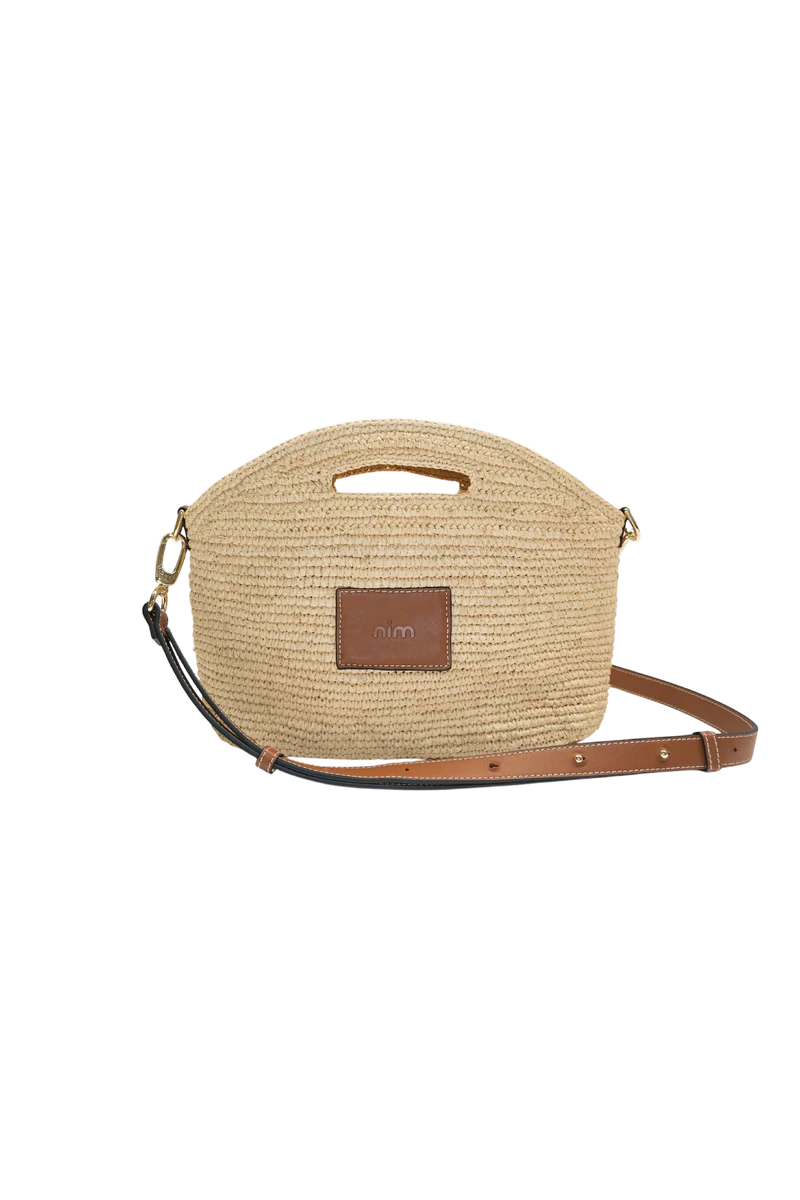 NIM | LEATHER TRIMMED RAFFIA MINI