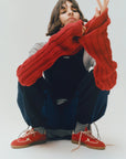 ALOHAS | RIFE SHEEN RED LEATHER SNEAKERS