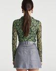 SUMMI SUMMI | MESH LS ROUCHED SKIVVY - VIPER