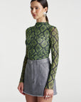 SUMMI SUMMI | MESH LS ROUCHED SKIVVY - VIPER